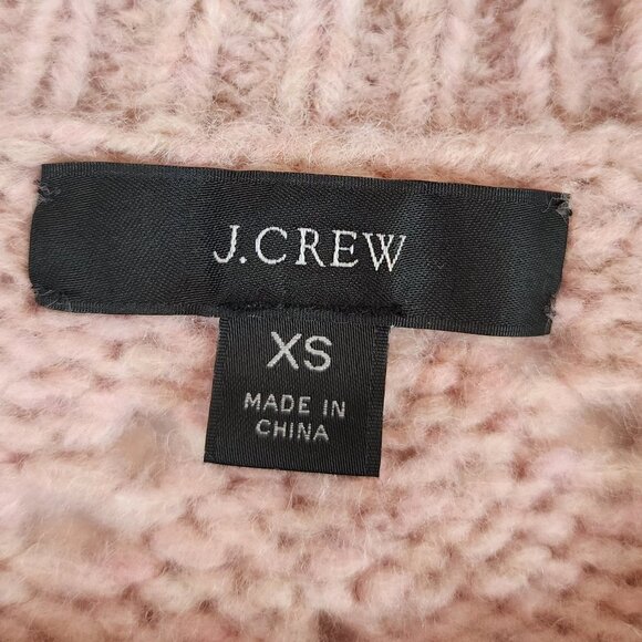 J. Crew Womens Pointelle Crewneck Sweater Light Pink Mauve Wool Blend Sweater XS - Picture 5 of 9